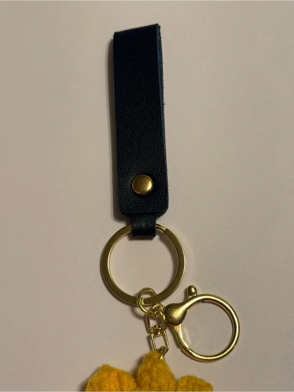 Boho Sunflower Gold Hardware Keychain